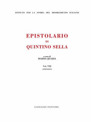 cover image of Epistolario di Quintino Sella